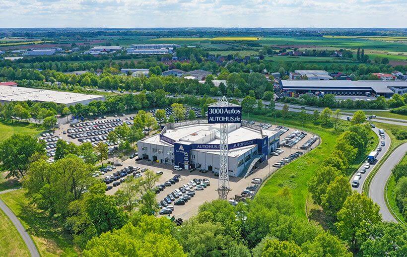 Luftaufnahme des Gelände von DAT Autohus am Standort Bremen